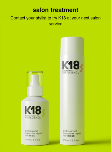 K18 professional hair products at antonys hairdressers, bury