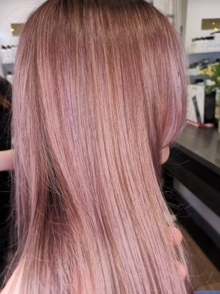 Rose Gold Hair Colour at Top Bury Hairdressers Greater Manchester